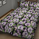 Watercolor Cattleya Pattern Print Quilt Bed Set