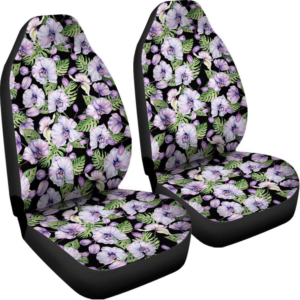 Watercolor Cattleya Pattern Print Universal Fit Car Seat Covers