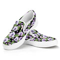 Watercolor Cattleya Pattern Print White Slip On Sneakers