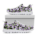 Watercolor Cattleya Pattern Print White Running Shoes