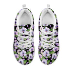 Watercolor Cattleya Pattern Print White Sneakers