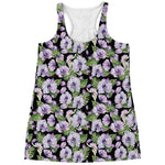 Watercolor Cattleya Pattern Print Women's Racerback Tank Top