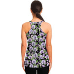 Watercolor Cattleya Pattern Print Women's Racerback Tank Top