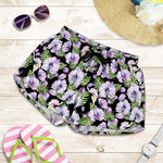 Watercolor Cattleya Pattern Print Women's Shorts