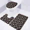 Watercolor Cherry Blossom Pattern Print 3 Piece Bath Mat Set