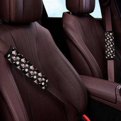 Watercolor Cherry Blossom Pattern Print Car Seat Belt Covers