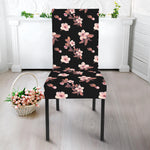 Watercolor Cherry Blossom Pattern Print Dining Chair Slipcover