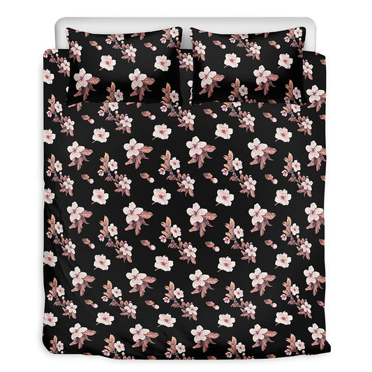 Watercolor Cherry Blossom Pattern Print Duvet Cover Bedding Set