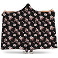Watercolor Cherry Blossom Pattern Print Hooded Blanket