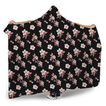 Watercolor Cherry Blossom Pattern Print Hooded Blanket