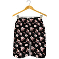 Watercolor Cherry Blossom Pattern Print Men's Shorts
