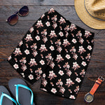 Watercolor Cherry Blossom Pattern Print Men's Shorts