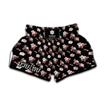 Watercolor Cherry Blossom Pattern Print Muay Thai Boxing Shorts