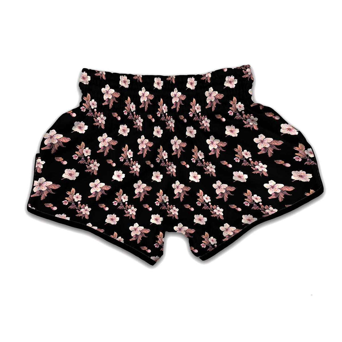 Watercolor Cherry Blossom Pattern Print Muay Thai Boxing Shorts