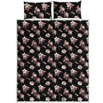 Watercolor Cherry Blossom Pattern Print Quilt Bed Set
