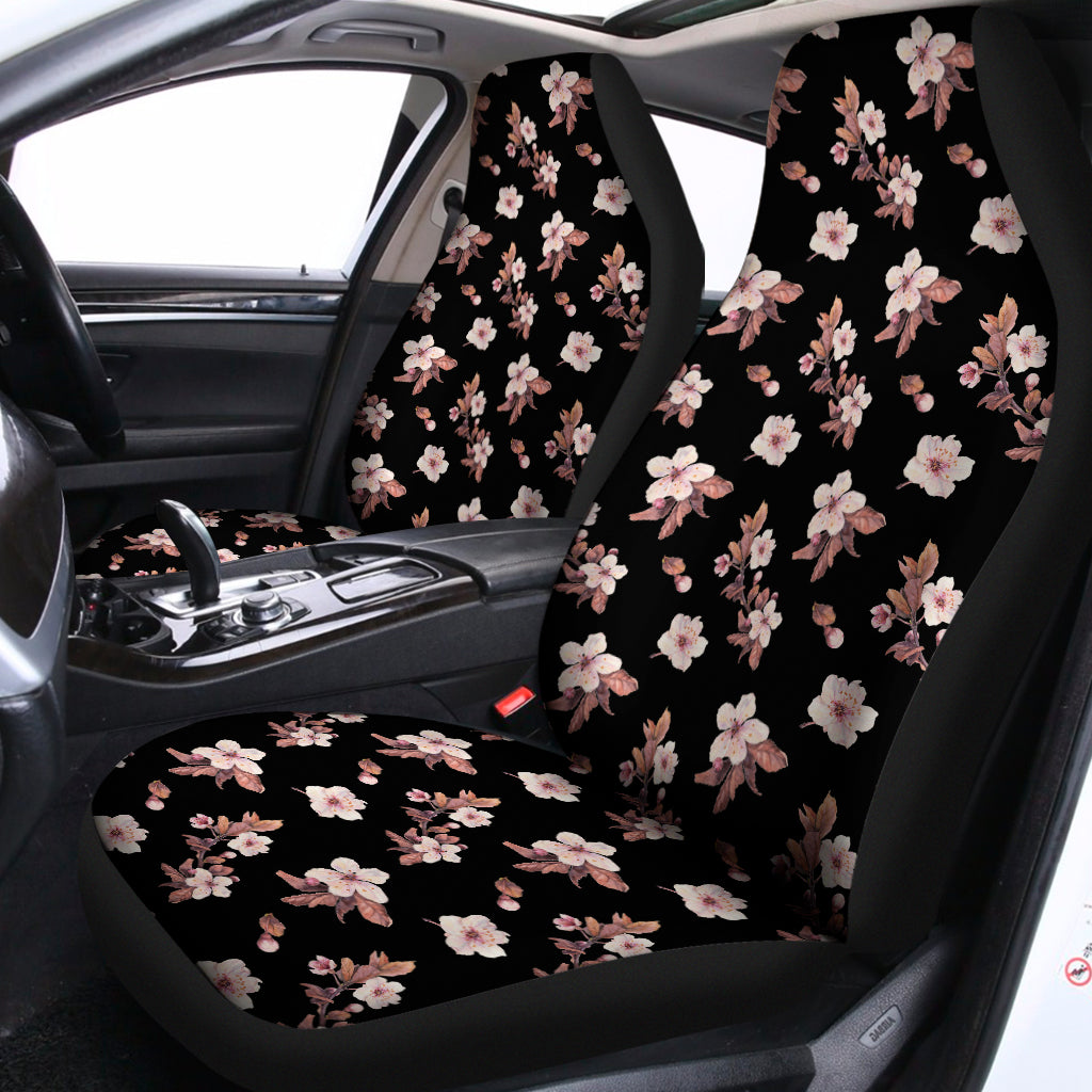 Watercolor Cherry Blossom Pattern Print Universal Fit Car Seat Covers