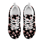 Watercolor Cherry Blossom Pattern Print White Sneakers