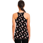 Watercolor Cherry Blossom Pattern Print Women's Racerback Tank Top
