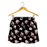 Watercolor Cherry Blossom Pattern Print Women's Shorts