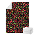 Watercolor Cherry Pattern Print Blanket