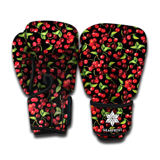 Watercolor Cherry Pattern Print Boxing Gloves