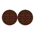 Watercolor Cherry Pattern Print Car Coasters