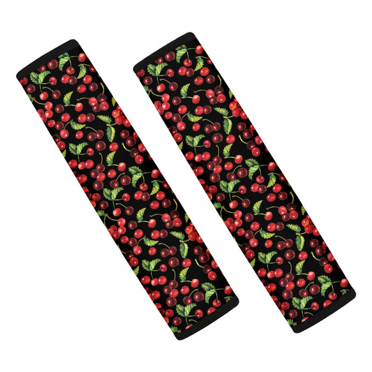 Watercolor Cherry Pattern Print Car Seat Belt Covers