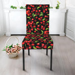 Watercolor Cherry Pattern Print Dining Chair Slipcover