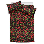 Watercolor Cherry Pattern Print Duvet Cover Bedding Set