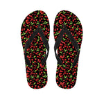 Watercolor Cherry Pattern Print Flip Flops