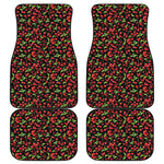 Watercolor Cherry Pattern Print Front and Back Car Floor Mats