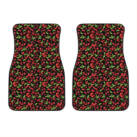 Watercolor Cherry Pattern Print Front Car Floor Mats