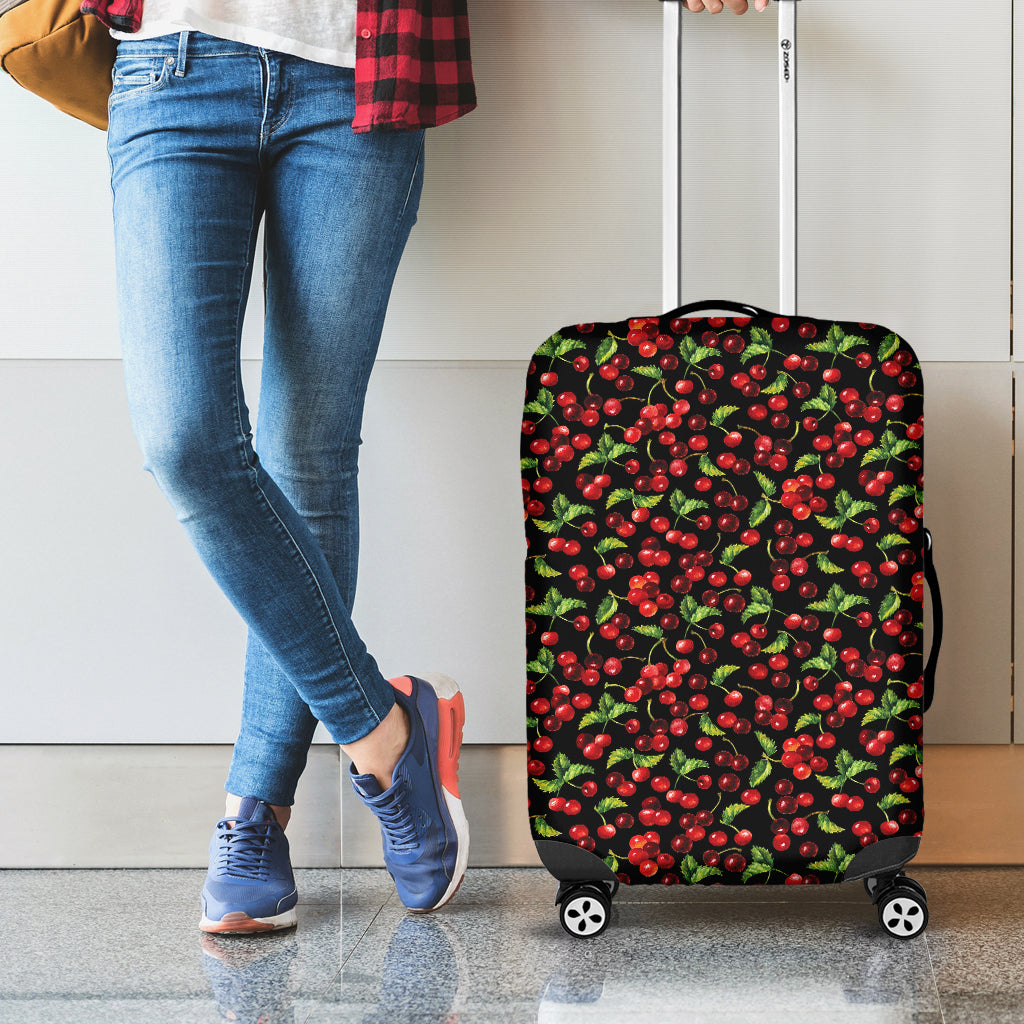 Watercolor Cherry Pattern Print Luggage Cover