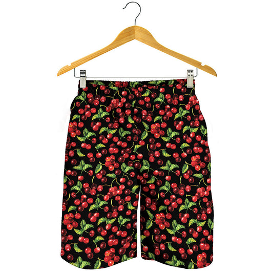 Watercolor Cherry Pattern Print Men's Shorts
