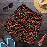 Watercolor Cherry Pattern Print Men's Shorts
