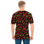 Watercolor Cherry Pattern Print Men's T-Shirt