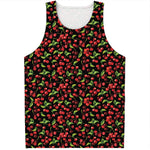 Watercolor Cherry Pattern Print Men's Tank Top