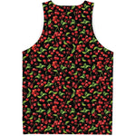 Watercolor Cherry Pattern Print Men's Tank Top