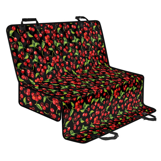 Watercolor Cherry Pattern Print Pet Car Back Seat Cover