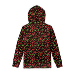Watercolor Cherry Pattern Print Pullover Hoodie