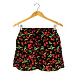 Watercolor Cherry Pattern Print Women's Shorts