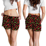 Watercolor Cherry Pattern Print Women's Shorts