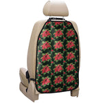 Watercolor Christmas Poinsettia Print Car Seat Organizers