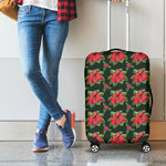 Watercolor Christmas Poinsettia Print Luggage Cover