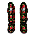 Watercolor Christmas Poinsettia Print Muay Thai Shin Guards