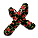 Watercolor Christmas Poinsettia Print Muay Thai Shin Guard