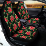 Watercolor Christmas Poinsettia Print Universal Fit Car Seat Covers