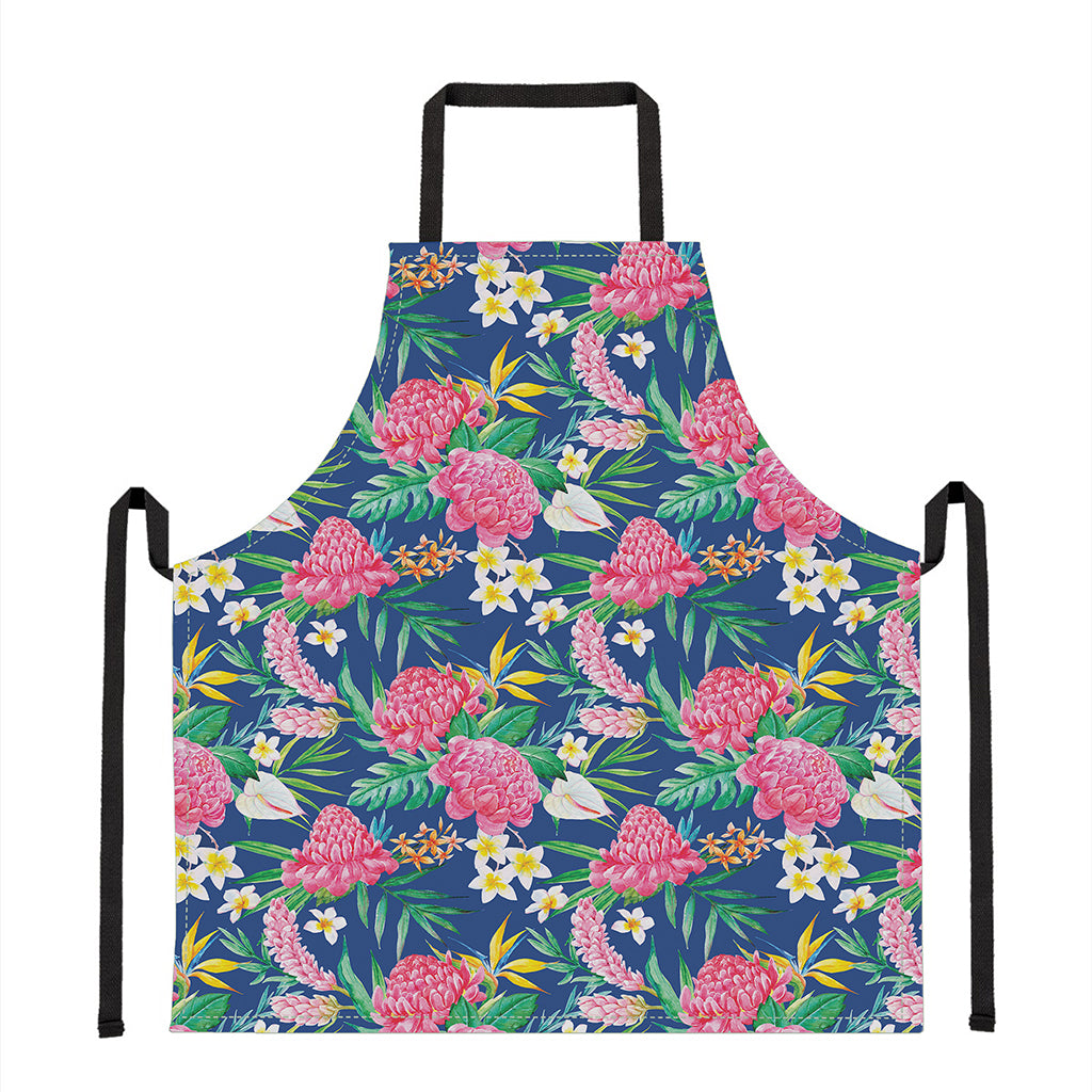 Watercolor Chrysanthemum Pattern Print Apron