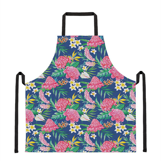 Watercolor Chrysanthemum Pattern Print Apron