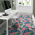 Watercolor Chrysanthemum Pattern Print Area Rug